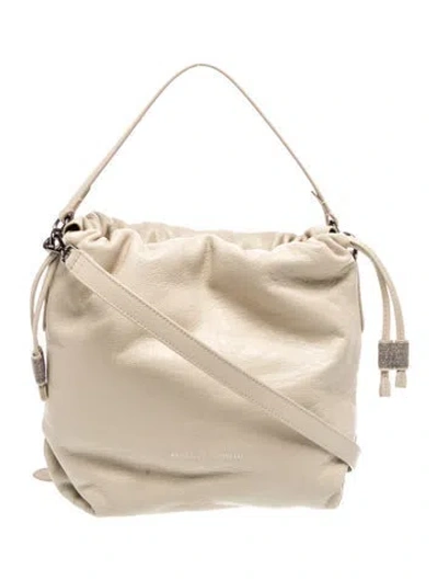 Pre-owned Brunello Cucinelli Monili Crossbody Bag In Neutral