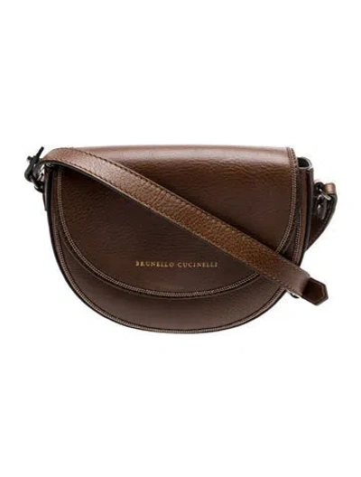 Pre-owned Brunello Cucinelli Monili Crossbody Bag W/ Tags In Brown