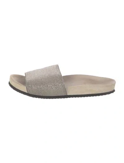 Pre-owned Brunello Cucinelli Monili Crystal Sneakers In Gray