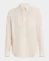 Brunello Cucinelli Beige Shirt With Chest Pockets And Monile Decorations In Linen Woman In Neutral