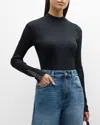 Brunello Cucinelli Roll-neck Ribbed Jersey Top In C101 Black