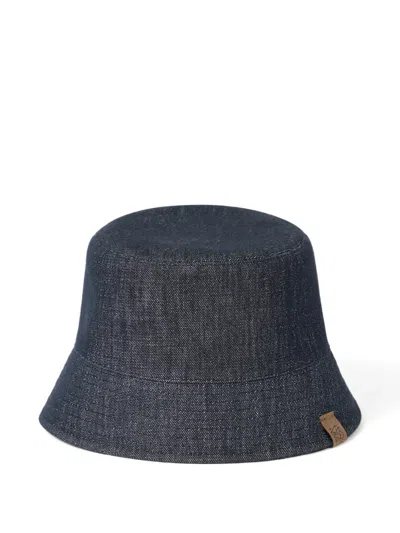 Brunello Cucinelli Monili Denim Bucket Hat In Blue