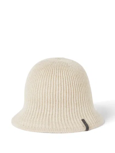 Brunello Cucinelli Sparkling Beanie With Monili In Neutral