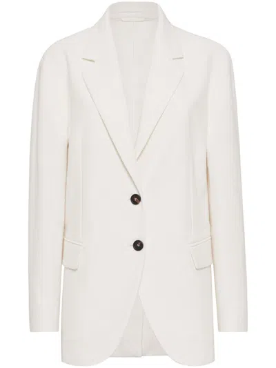 Brunello Cucinelli Monili-detail Blazer In White