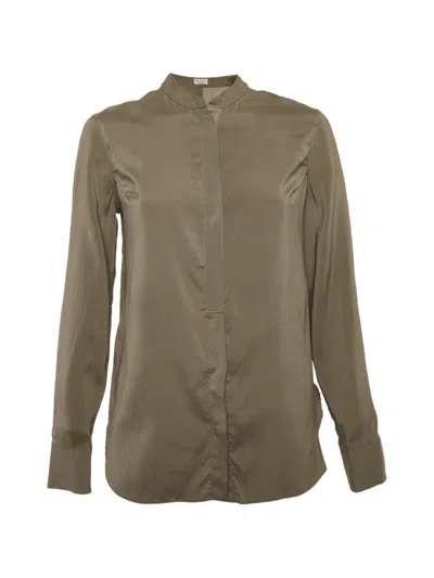 Pre-owned Brunello Cucinelli Monili Detail Blouse In Brown