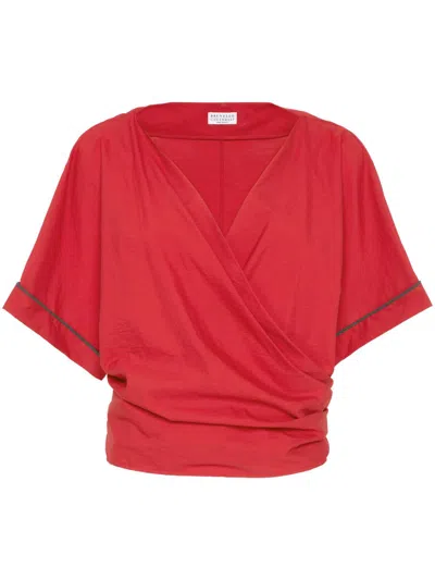 BRUNELLO CUCINELLI MONILI-DETAIL BLOUSE