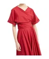 Brunello Cucinelli Cotton Poplin Wrap-over Blouse In Red