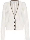 Brunello Cucinelli V-neck Long-sleeved Sweater In White