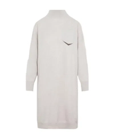 Brunello Cucinelli Monili-detail Cashmere Knitted Dress In White