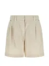 Brunello Cucinelli Women Cotton And Linen Shorts With Jewellery In Multi