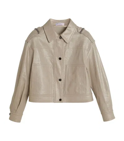 Brunello Cucinelli Kids' Single-breasted Jacket In Neutrals