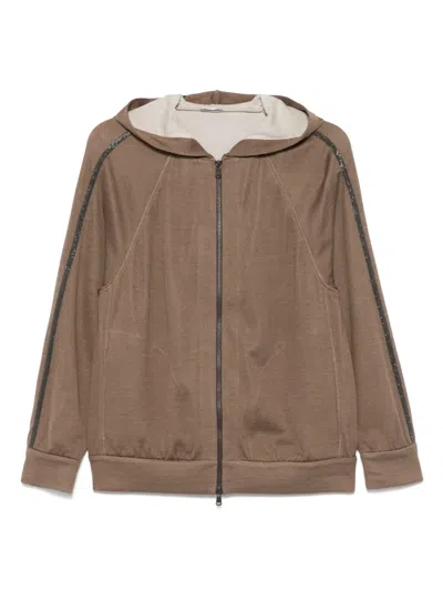 Brunello Cucinelli Monili-detail Hoodie In Brown