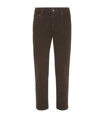 Brunello Cucinelli Monili-detail Jeans In Brown