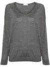 Brunello Cucinelli Women's V-neck Jumper Sweater In Gray