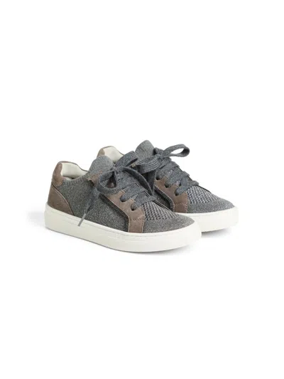 Brunello Cucinelli Kids' Monili-detail Knitted Sneakers In Grey