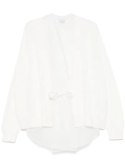 Brunello Cucinelli Monili-detail Layered Cardigan In White