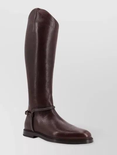 Brunello Cucinelli Monili Detail Leather Knee-high Boots