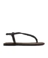Brunello Cucinelli Monili-chain Leather Sandals In Black