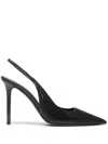 Brunello Cucinelli Monili-detail Leather Slingback Pumps In Black