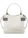 Brunello Cucinelli Suede Monili-trim Top-handle Bag In White