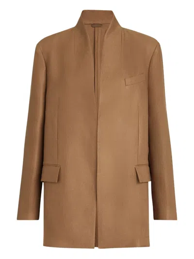 Brunello Cucinelli Monili-detail Linen Jacket In Animal Print