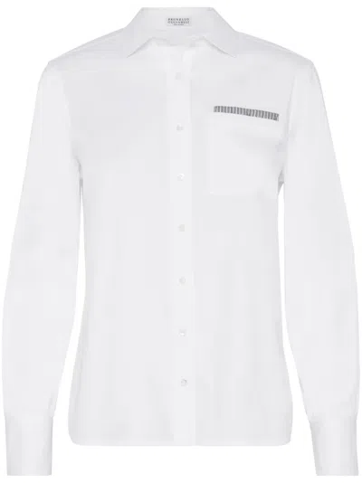 BRUNELLO CUCINELLI MONILI-DETAIL LONG-SLEEVE SHIRT