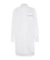 Brunello Cucinelli Stretch-cotton Poplin Monili-trim Longline Shirt In White