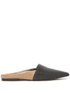 Brunello Cucinelli Women's Precious Calfskin Flats In 中性色