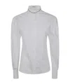 Brunello Cucinelli Top Stand Collar Buttoned Cuffs In Gray