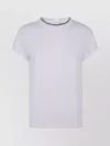 Brunello Cucinelli Stretch Cotton Jersey T-shirt With Precious Faux Layering In White