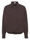 Brunello Cucinelli Wool Shirt In Brown