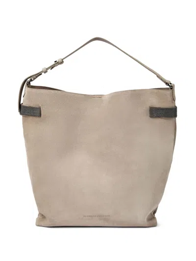 Brunello Cucinelli Monili-detail Shoulder Bag In Neutral