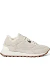 Brunello Cucinelli Shearling-lined Suede Low-top Sneakers In Neutral