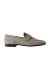 Brunello Cucinelli Beige Slip-on Loafers With Monile Detail In Suede Woman In Nude