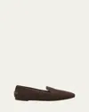 Brunello Cucinelli Women Suede Loafers With Monili Detail In Brown