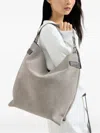 Brunello Cucinelli Monili-detail Suede Tote Bag In Gray