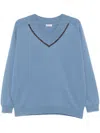 Brunello Cucinelli Monili-detail Sweater In Blue