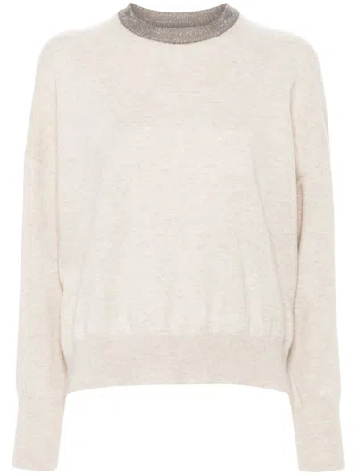 Brunello Cucinelli Monili-detail Sweater In Neutrals