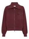 Brunello Cucinelli Lightweight French Terry Sweatshirt In Burgundy
