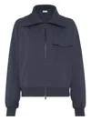 Brunello Cucinelli Lightweight French Terry Sweatshirt In Blue