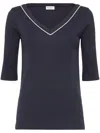 Brunello Cucinelli Monili-detail T-shirt In Blue