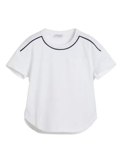 Brunello Cucinelli Kids' Monili-detail T-shirt In White