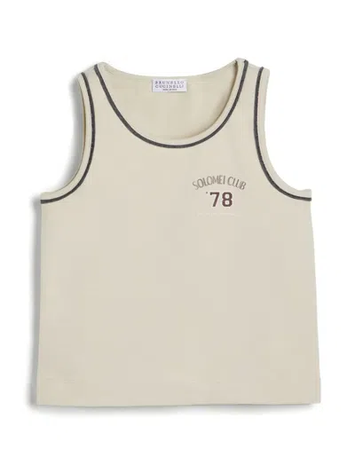 Brunello Cucinelli Kids' Monili-detail Tank Top In White