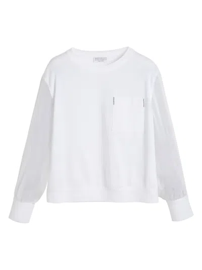 Brunello Cucinelli Kids' Monili-detail Top In White