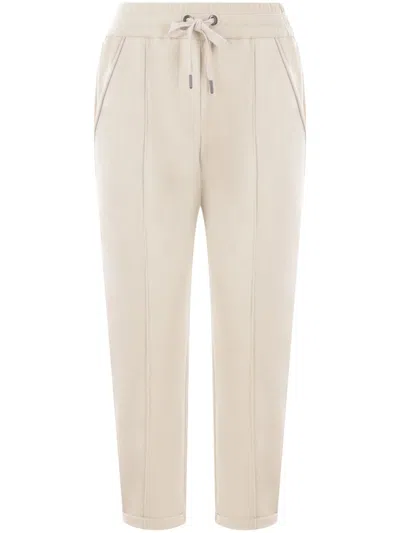BRUNELLO CUCINELLI MONILI-DETAIL TRACK TROUSERS