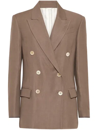 BRUNELLO CUCINELLI MONILI-DETAIL TWILL BLAZER