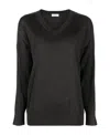 Brunello Cucinelli Monili Detail V-neck Sweater In Black