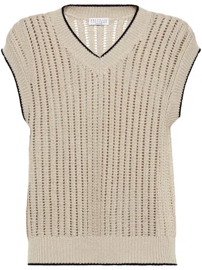 BRUNELLO CUCINELLI MONILI-DETAIL VEST