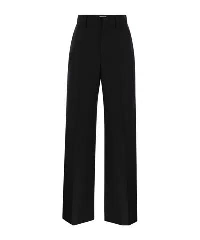 Brunello Cucinelli Monili-detail Wide-leg Trousers In Black