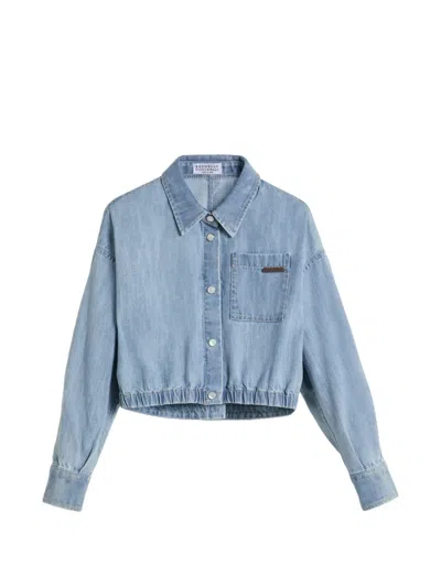 Brunello Cucinelli Jeanshemd Mit Monili-detail In Neutral